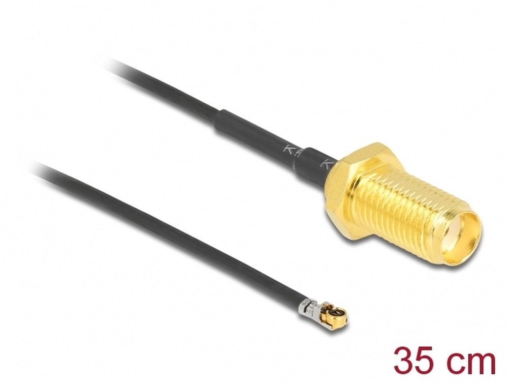 Delock 12664 Antenna kábel SMA anya válaszfali csatlakozóval apa MHF 4L LK-dugó 1.37 35 cm menethossz 10