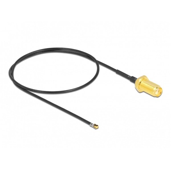 Delock 12664 Antenna kábel SMA anya válaszfali csatlakozóval apa MHF 4L LK-dugó 1.37 35 cm menethossz 10