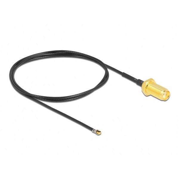 Delock 12666 Antenna kábel SMA anya válaszfali csatlakozóval apa MHF 4L LK-dugó 1.37 50 cm menethossz 10