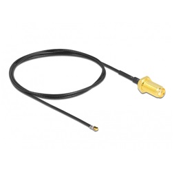 Delock 12666 Antenna kábel SMA anya válaszfali csatlakozóval apa MHF 4L LK-dugó 1.37 50 cm menethossz 10