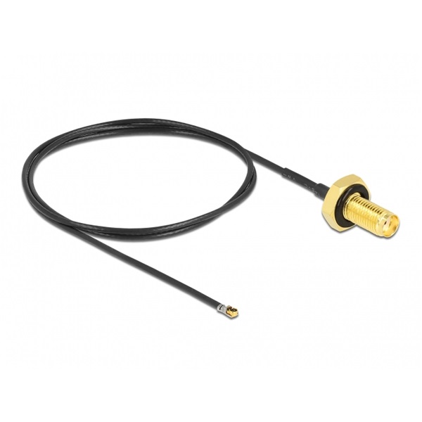 Delock 12667 Antenna kábel SMA anya válaszfali csatlakozóval apa MHF 4L LK-dugó 1.37 50 cm menethossz 10