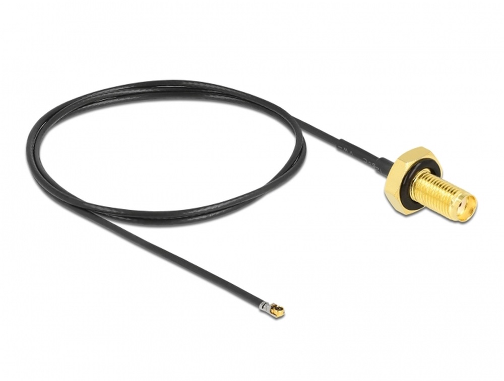 Delock 12667 Antenna kábel SMA anya válaszfali csatlakozóval apa MHF 4L LK-dugó 1.37 50 cm menethossz 10