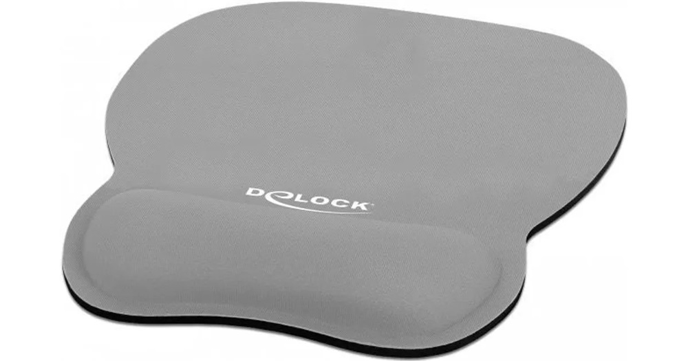 Delock 12698 Ergonomikus egér pad csuklótámasszal szürke 245 x 206 mm