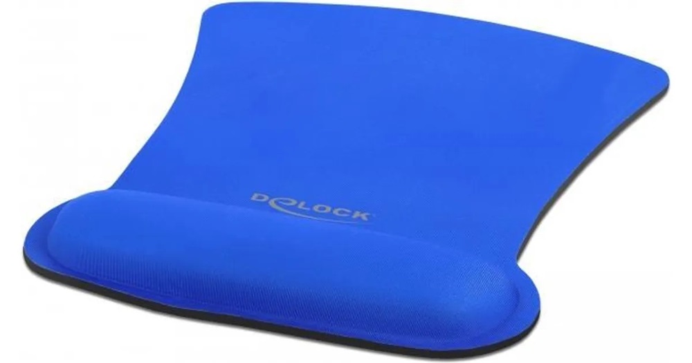 Delock 12699 Ergonomikus egér pad csuklótámasszal kék 255 x 207 mm