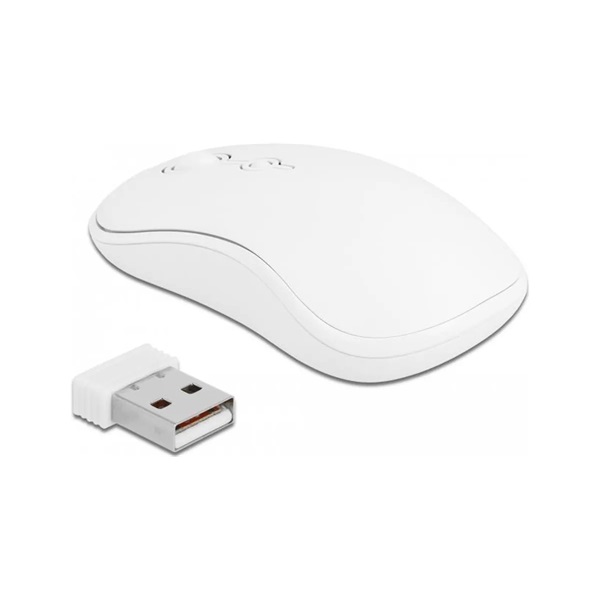 Delock 12703 NÉMET Vezetékmentes USB klaviatúra és egér szett 2,4 GHz, fehér