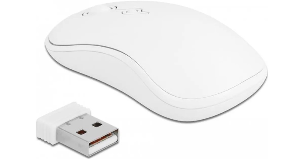 Delock 12703 NÉMET Vezetékmentes USB klaviatúra és egér szett 2,4 GHz, fehér
