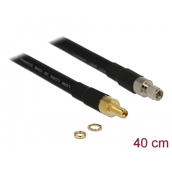 Delock 13004 antenna kábel SMA dugó > SMA Jack CFD400 LLC400 0,4 m alacsony veszteségű