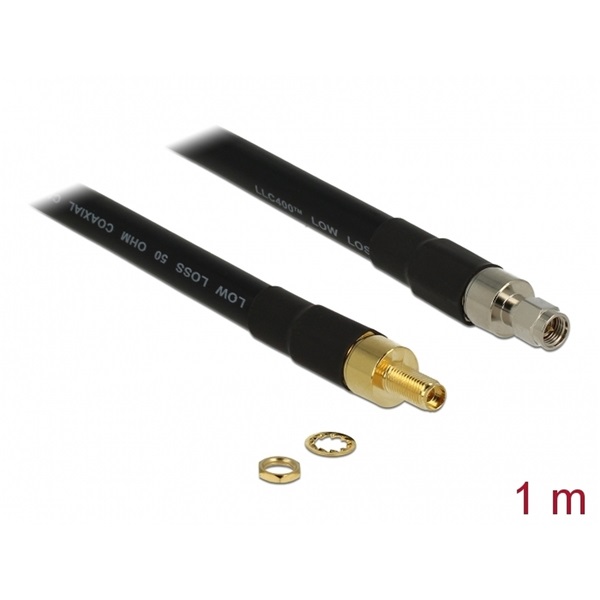 Delock 13005 Antennakábel SMA dugó > SMA Jack CFD400 LLC400 1 m alacsony veszteségű