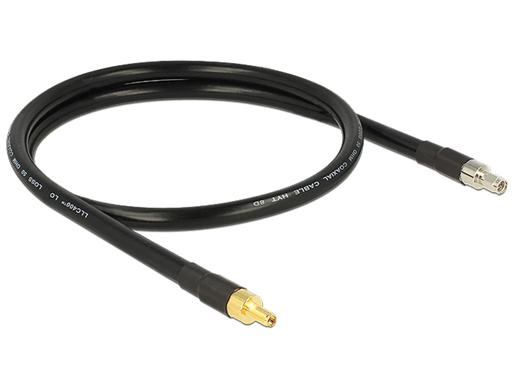 Delock 13005 Antennakábel SMA dugó > SMA Jack CFD400 LLC400 1 m alacsony veszteségű