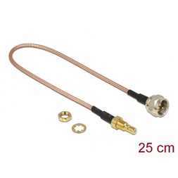 Delock 13025 Antennakábel F dugó > SMB jack Bulkhead RG-316 25 cm