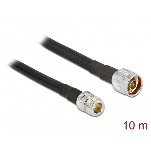 Delock 13029 Antennakábel N-dugó > N-hüvely CFD400 LLC400 , 10 m, alacsony veszteség vízhatlan