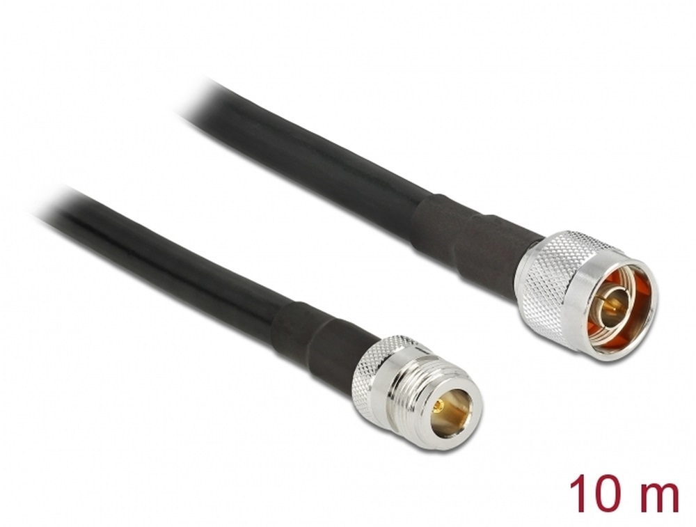 Delock 13029 Antennakábel N-dugó > N-hüvely CFD400 LLC400 , 10 m, alacsony veszteség vízhatlan