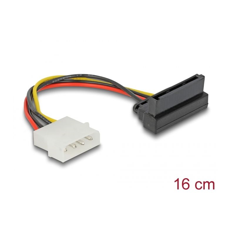 Delock 60104 15 tűs SATA HDD (derékszögű) - 4 tűs apa (Molex) hálózati kábel, 11,8cm/15 cm