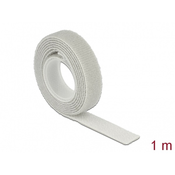Delock 18274 Hurkolható rögzítők, 1 m x 13 mm (H x Sz) tekercs, szürke