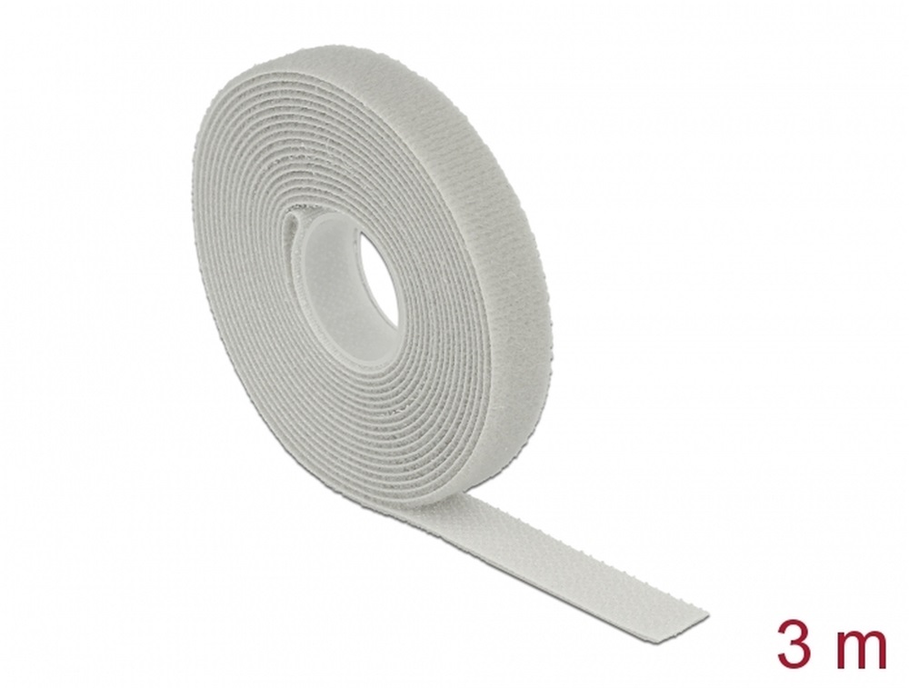 Delock 18275 Hurkolható rögzítők, 3 m x 13 mm (H x Sz) tekercs, szürke