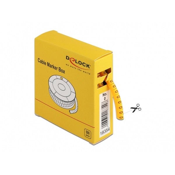Delock 18354 500 db. sárga kábeljelző doboz No. 0