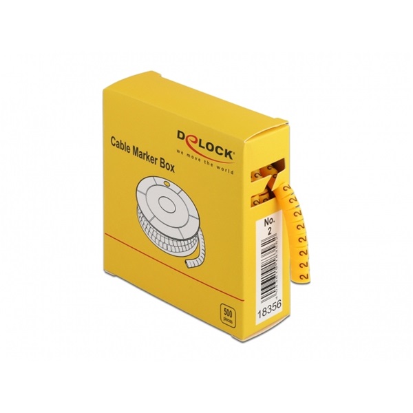 Delock 18356 500 db. sárga kábeljelző doboz No. 2
