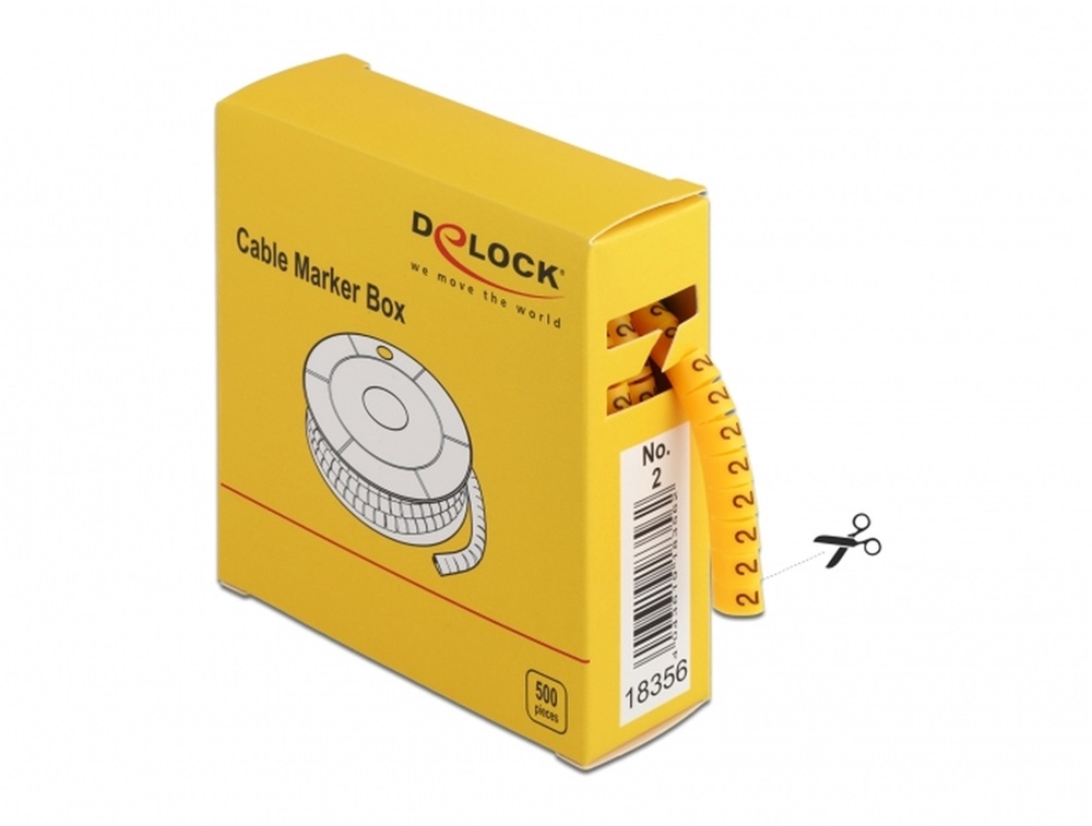 Delock 18356 500 db. sárga kábeljelző doboz No. 2