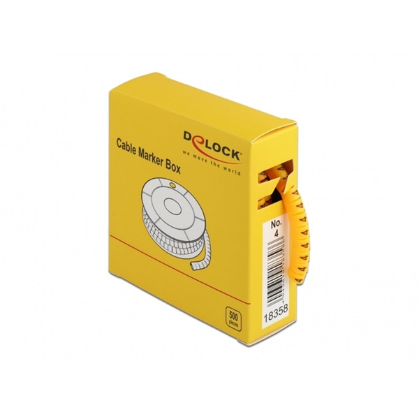 Delock 18358 500 db. sárga kábeljelző doboz No. 4