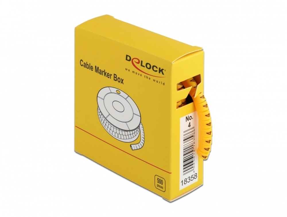 Delock 18358 500 db. sárga kábeljelző doboz No. 4