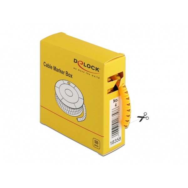 Delock 18358 500 db. sárga kábeljelző doboz No. 4