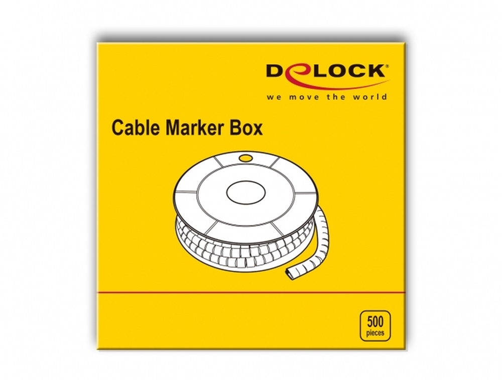 Delock 18358 500 db. sárga kábeljelző doboz No. 4