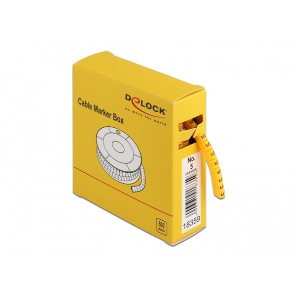 Delock 18359 500 db. sárga kábeljelző doboz No. 5