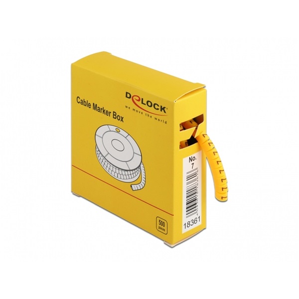 Delock 18361 500 db. sárga kábeljelző doboz No. 7