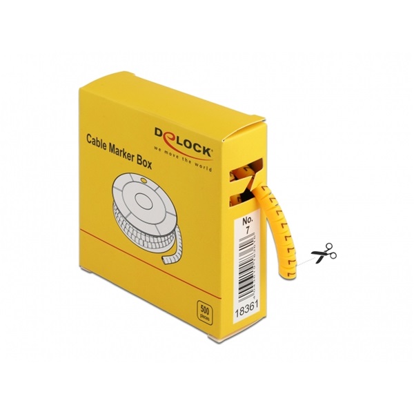 Delock 18361 500 db. sárga kábeljelző doboz No. 7