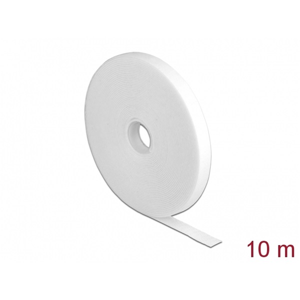Delock 18378 Velcro fehér ragasztó szalag guriga Hx 10 m x Sz 13 mm