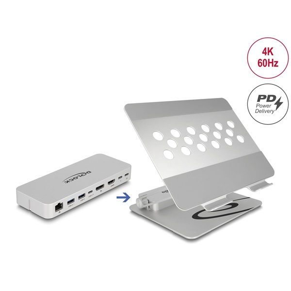 Delock 18442 tablet és laptop állvány dokkoló állomással