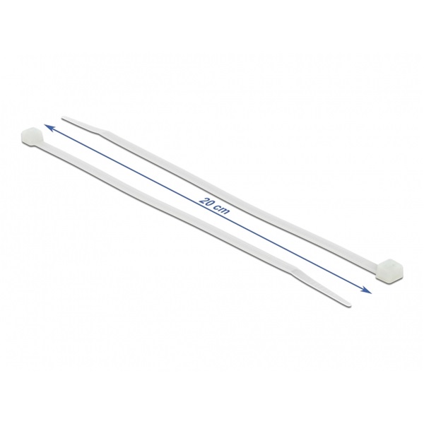 Delock 18606 áttetsző kábelkötözők L 200 x W 3.6 mm 100 db