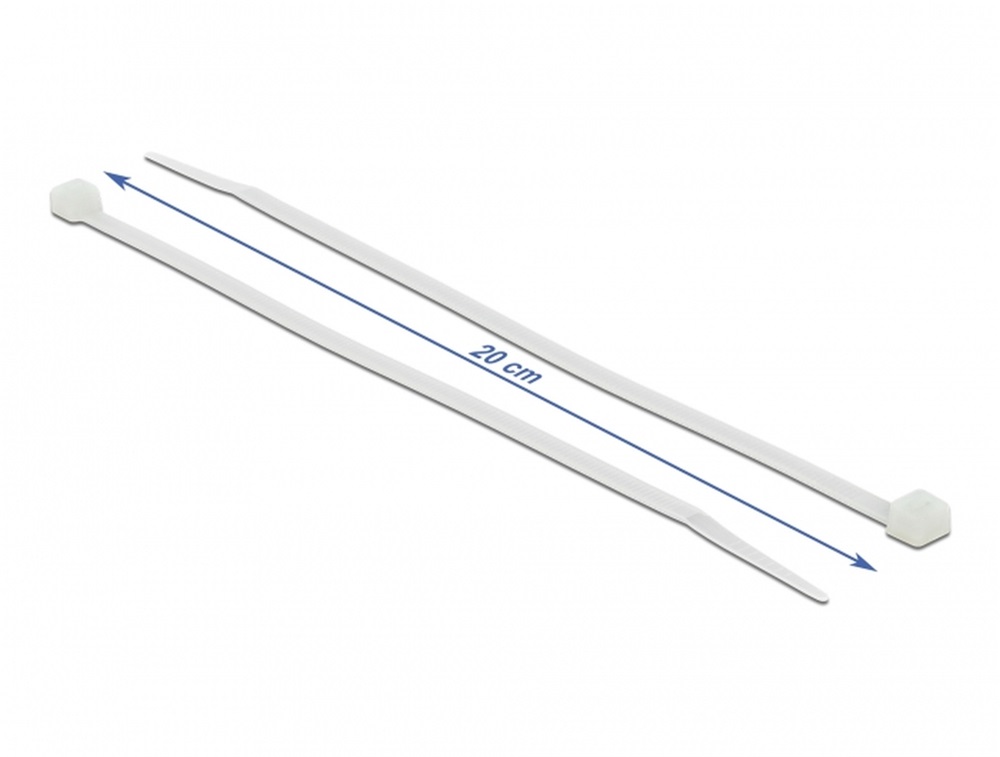 Delock 18606 áttetsző kábelkötözők L 200 x W 3.6 mm 100 db