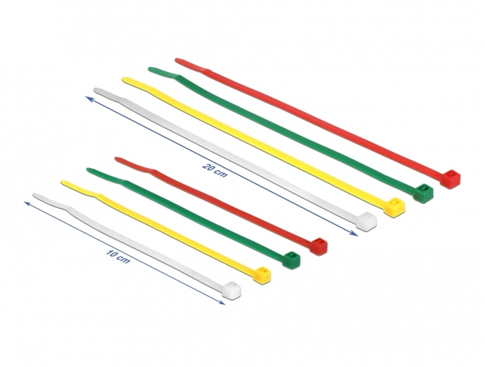 Delock 18628 színes kábelkötözők, 100 x 2.5 mm + 200 x 3.6 mm 200 darab