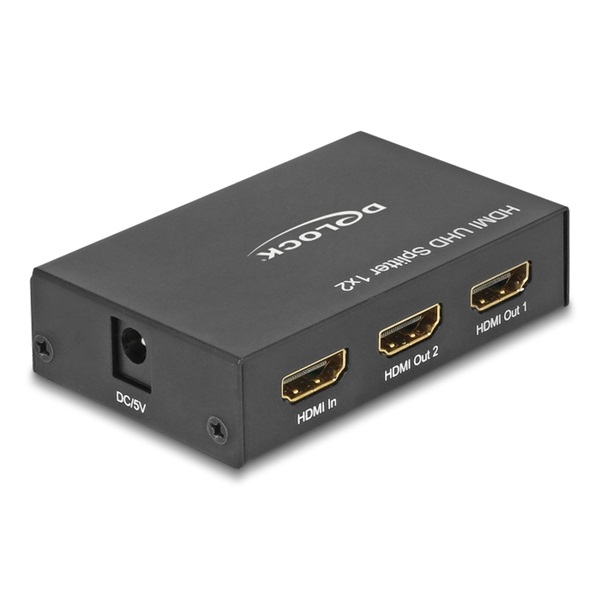 Delock 18682 HDMI UHD-es elosztó 1 x HDMI-bemenet > 2 x HDMI-kimenet 4K