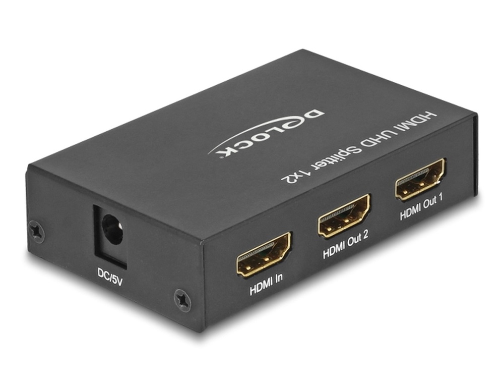 Delock 18682 HDMI UHD-es elosztó 1 x HDMI-bemenet > 2 x HDMI-kimenet 4K