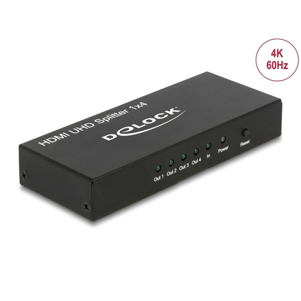 Delock 18684 HDMI UHD-es elosztó 1 x HDMI-bemenet > 4 x HDMI-kimenet 4K