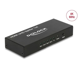Delock 18684 HDMI UHD-es elosztó 1 x HDMI-bemenet > 4 x HDMI-kimenet 4K