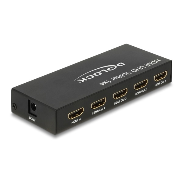 Delock 18684 HDMI UHD-es elosztó 1 x HDMI-bemenet > 4 x HDMI-kimenet 4K