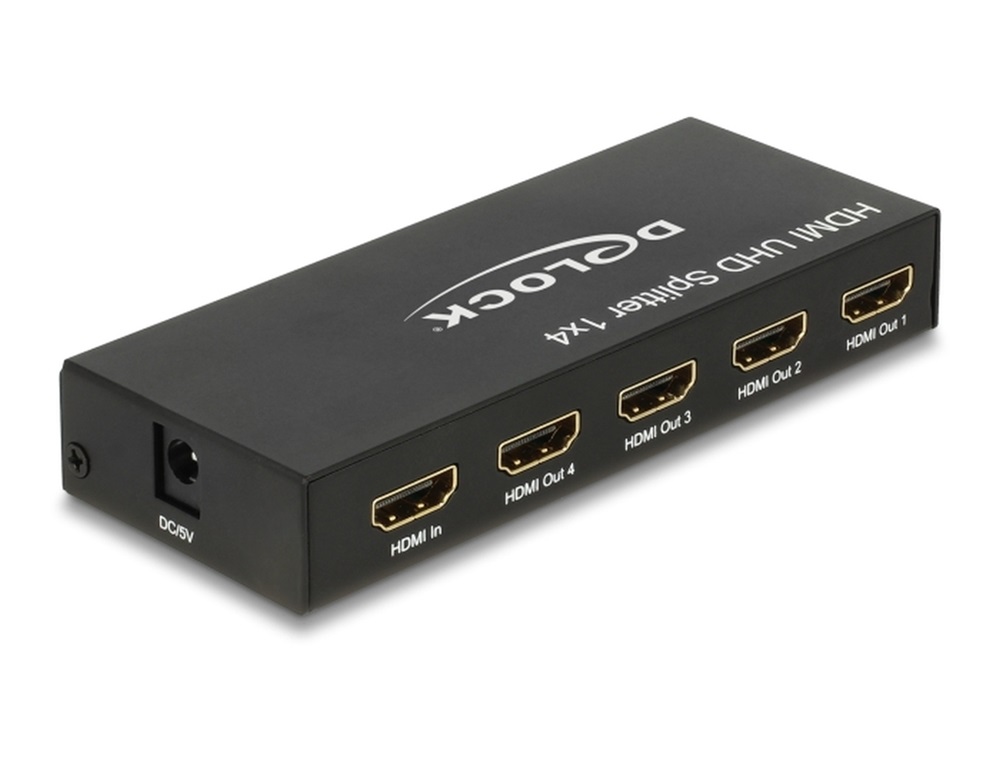 Delock 18684 HDMI UHD-es elosztó 1 x HDMI-bemenet > 4 x HDMI-kimenet 4K