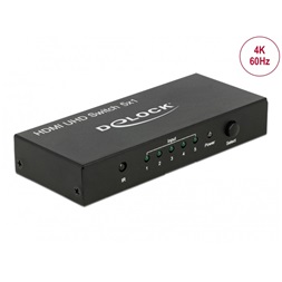 Delock 18685 HDMI UHD-kapcsoló, 5 x HDMI-bemenet > 1 x HDMI-kimenet, 4K