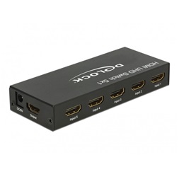 Delock 18685 HDMI UHD-kapcsoló, 5 x HDMI-bemenet > 1 x HDMI-kimenet, 4K