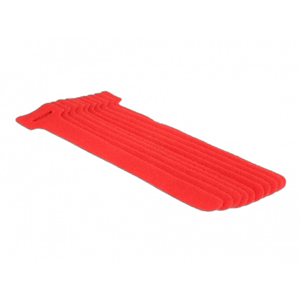 Delock 18689 Hurkolható rögzítok, 150 mm x 12 mm (H x Sz), 10 darab, piros