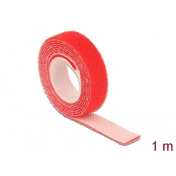 Delock 18717 Hurkolható rögzítok, 1 m x 13 mm (H x Sz) tekercs, piros