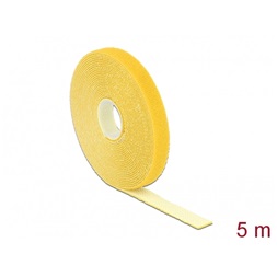 Delock 18735 Hurkolható rögzítok, 5 m x 13 mm (H x Sz) tekercs, sárga