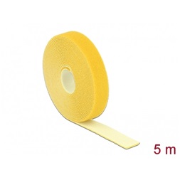 Delock 18739 Hurkolható rögzítők, 5 m x 20 mm (H x Sz) tekercs, sárga