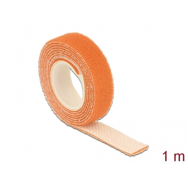 Delock 18741 Hurkolható rögzítok, 1 m x 13 mm (H x Sz) tekercs, narancssárga