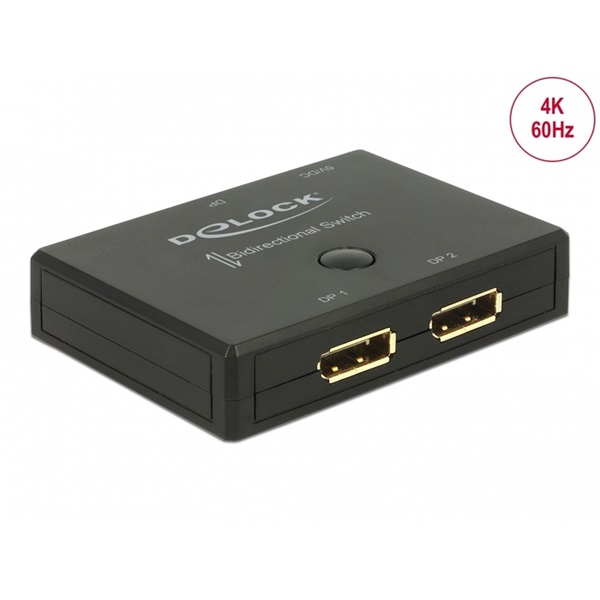 Delock 18750 Displayport 2 - 1 kapcsoló kétirányú 4K 60 Hz