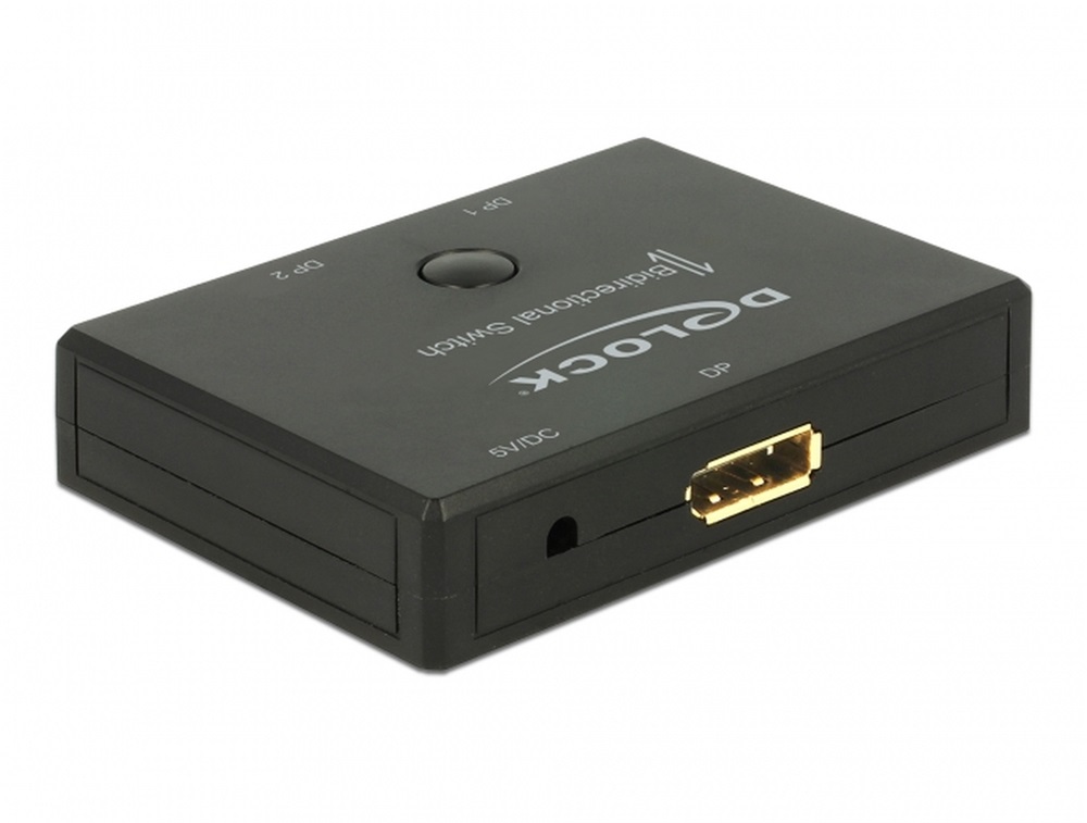 Delock 18750 Displayport 2 - 1 kapcsoló kétirányú 4K 60 Hz