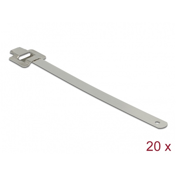 Delock 18762 Rozsdamentes acél, újrahasználható kábelkötegek összeköto kampóval hossz: 150 mm szélesség: 1